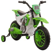 HOMCOM Motocicleta Electrica Copii 3-5 Ani 12V Baterie Recarregabil Rotite Verde | Aosom Romania
