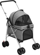 vidaXL Cărucior pliabil pentru câini gri 76x50x100 cm țesătură Oxford