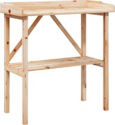 vidaXL Masă de plante cu raft, 78x38x82,5 cm, lemn masiv de brad