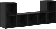 vidaXL Set comodă TV Pe perete 3 pcs Negru Lemn compozit