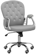 Vinsetto Scaun de birou, Ergonomic Scaun de birou cu braț, Spătar căptușit Gri deschis | Aosom Romania