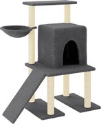 vidaXL Ansamblu de pisici, stâlpi din funie sisal, gri închis, 96,5 cm