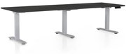 Masa inaltime reglabila OfficeTech Long, 240 x 80 cm, bază gri, negru