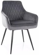 Scaun rotativ Marlo velvet gri/negru Blu14