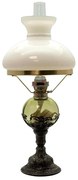 Lampă cu petrol DRAHOMÍRA 50 cm verde pădure decorată cu cositor