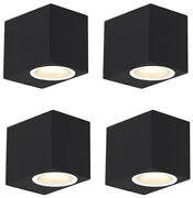 Set de 4 aplice moderne negre IP44 - Baleno