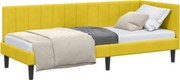 vidaXL Cadru de pat colțar cu headboard Galben 80 cm x 200 cm Catifea