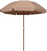 vidaXL Umbrelă de soare de grădină, stâlp din oțel, taupe, 240 cm