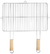 Szögletes grillrács fa fogantyúval 57x51 cm