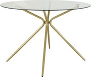 Masă de dining aurie rotundă cu blat din sticlă ø 110 cm Silvie – Støraa