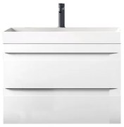 Set mobilier suspendat si lavoar, Kolpasan, Naomi, 60 cm, alb