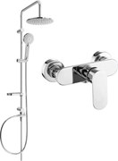 Mexen Carl set de duș montat la suprafață cu duș de ploaie și baterie de duș Milo, crom - 71340240-00