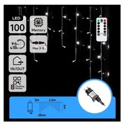 Aigostar - Ghirlandă LED de Crăciun pentru exterior, 100 LED/6W/230V, 8 funcții, 1,5 x 1 m, IP44, alb rece + telecomandă