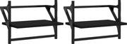 vidaXL Rafturi de perete cu bare, 2 buc, negru, 40x25x30 cm