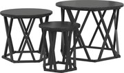 vidaXL Masă laterală nesting 3 pcs Stejar Negru