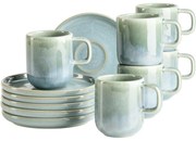 Mäser Set de cești de espresso cu farfurioare Cordelia Atacama Green, 6+6 buc.