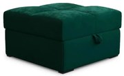 Taburet verde inchis ZENOVA cu spatiu de depozitare 65x65 cm