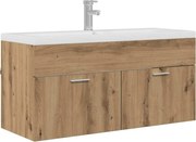 vidaXL Dulap de Baie Stejar Artizanal 100 x 38,5 x 46 cm Lemn compozit