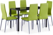 vidaXL Set mobilier de bucătărie, 7 piese, verde
