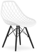 Scaun Bucatarie/Dining Sky Alb, Picioare Negre