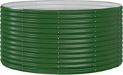 vidaXL Pat de grădină înălțat, verde, 140x140x68 cm, oțel galvanizat