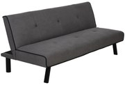 HOMCOM Canapea Extensibilă cu Spătar Reglabil în 3 Poziții și Șezut Tapițat, 170x76x72.5 cm, Gri | Aosom Romania