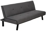 HOMCOM Canapea Extensibilă cu Spătar Reglabil în 3 Poziții și Șezut Tapițat, 170x76x72.5 cm, Gri | Aosom Romania