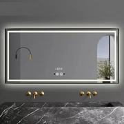 Oglinda Baie Led Cu Senzor De Miscare , 100x65cm, Rama Negru Mat, Led Touch , Elit's ESN J31