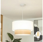 Brilagi - Lustră LED suspendată pe cablu CERIA, 1xE27/40W/230V, Ø 50 cm, alb/bej