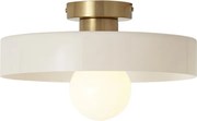 Plafonieră retro bronz cu sticlă bej - Jina