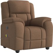 vidaXL Fotoliu de masaj rabatabil, maro, material textil