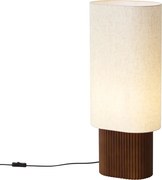 Lampă de podea Japandi din lemn de nuc cu abajur textil 70cm - Lamel