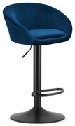 Scaun Bar Elitte Catifea Albastru, Baza Neagra