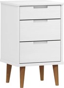 vidaXL Dulap noptieră "MOLDE", alb, 40x35x65 cm, lemn masiv de pin