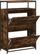 vidaXL Pantofar, stejar fumuriu, 75x34x112 cm, lemn compozit