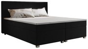 Pat matrimonial Boxspring 140 cm Simon (negru) (cu saltea, fără sp. depozitare). 1047328
