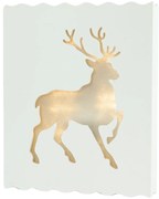 Lampa de Craciun LED in rame DEER 30 cm alba