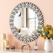 OGG207 - Oglinda ornamentala 45 / 60 / 86 cm, pentru perete, dormitor, living - Arginitie