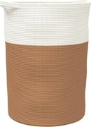 vidaXL Coș de depozitare, maro și alb, Ø49x65 cm, bumbac