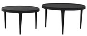 Măsuțe de cafea negre 2 buc. rotunde ø 75 cm Tobias – Light & Living