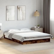vidaXL Cadru pat fără saltea stejar fumuriu 140x200 cm lemn prelucrat