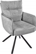 Set 2 scaune pivotante Big George, catifea/ tesatura gri