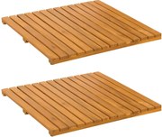 vidaXL Covoraș de baie Simplu Maro 50 x 50 cm lemn