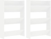 vidaXL Pantofare de perete, 2 buc., alb, 60x18x90 cm, PAL