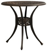 vidaXL Masă pentru grădină, bronz, 78x78x72 cm, aluminiu turnat