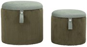 Mauro Ferretti Puff cu Depozitare Bolzano Verde Set 2 Buc cm Ø 38x38-32x27 | Aosom Romania