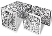 vidaXL Set de mese laterale 2 buc. Pătrat Aluminiu Argintiu