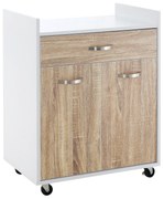 HOMCOM Cărucior Bucătărie Compact cu Dulap și Sertar, Mobilier Multifuncțional, 60x40x77cm, Design Modern | Aosom Romania