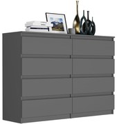 Comodă modernă cu 8 sertare R-140-S8 - diferite variante de culoare antracit