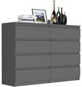 Comodă modernă cu 8 sertare R-140-S8 - diferite variante de culoare antracit